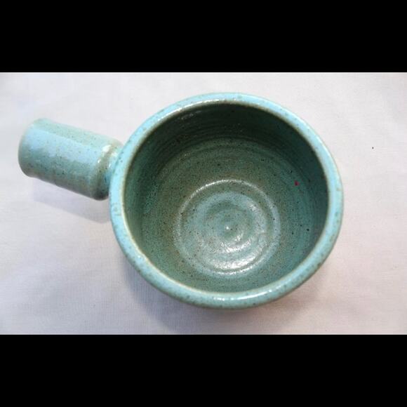 Artist Signed Turquoise Blue Handle Crock Bowl FLAWLESS CONDITION - Picture 6 of 6